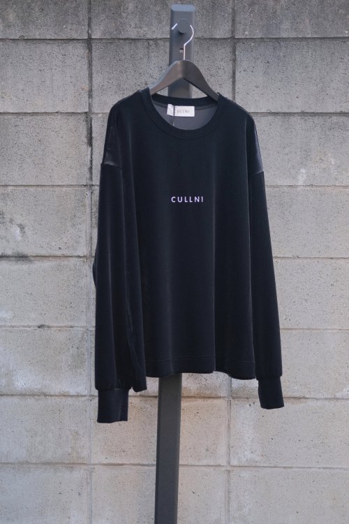 CULLNI [クルニ] Logo Embroidery Stretch Velour Pullover＜ロゴ刺繍ストレッチベロアプルオーバー＞  24-AW-032B 2024AW BLACK