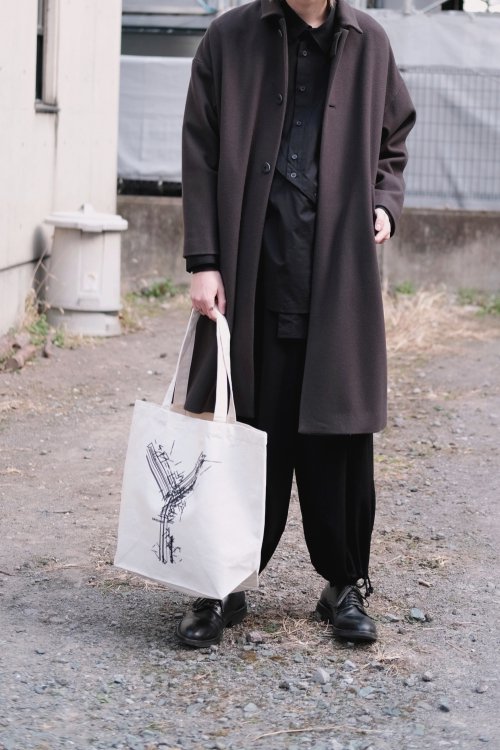 Ground Y [グラウンドワイ] Cotton Canvas Y Tote Bag＜コットンキャンバスYトートバッグ＞ GA-I10-096  2024AW 2色展開(BLACK/OFF-WHITE)