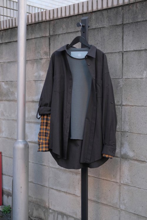 STOF [ストフ] Layer Sleeve Shirt＜レイヤードスリーブシャツ＞ SF24AW-08 2024秋冬 BLACK