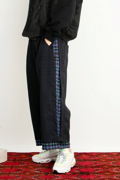 STOF [ストフ] Layer Check Pants＜レイヤードチェックパンツ＞ SF24AW-09 2024秋冬 NAVY