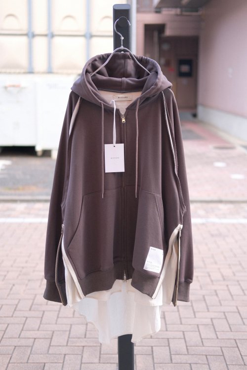 WIZZARD [ウィザード] LAYERED ZIP HOODIE＜レイヤードジップパーカー＞ W24AW-DC010 2024AW/秋冬  2色展開(BLACK/CHARCOAL)