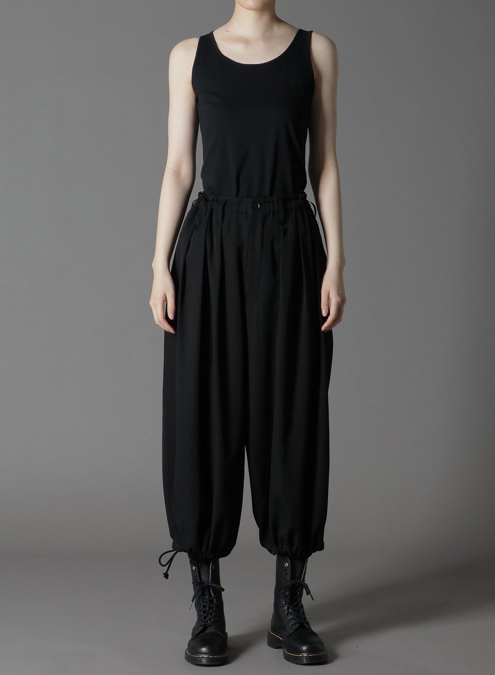 Ground Y [グラウンドワイ] GABARDINE BALLOON PANTS＜ギャバジンバルーンパンツ＞ GO-P03-100 2024AW  BLACK