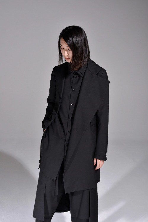 Ground Y [グラウンドワイ] GABARDINE ASYMMETRIC JACKET＜ギャバジンアシンメトリージャケット＞ GO-J01-100  2024AW BLACK