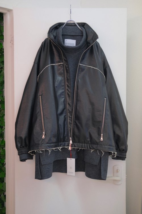 MAISON SPECIAL [メゾンスペシャル] Artificial Leather Prime-Over Zip-Up Blouson  11242211213 2024AW BLACK