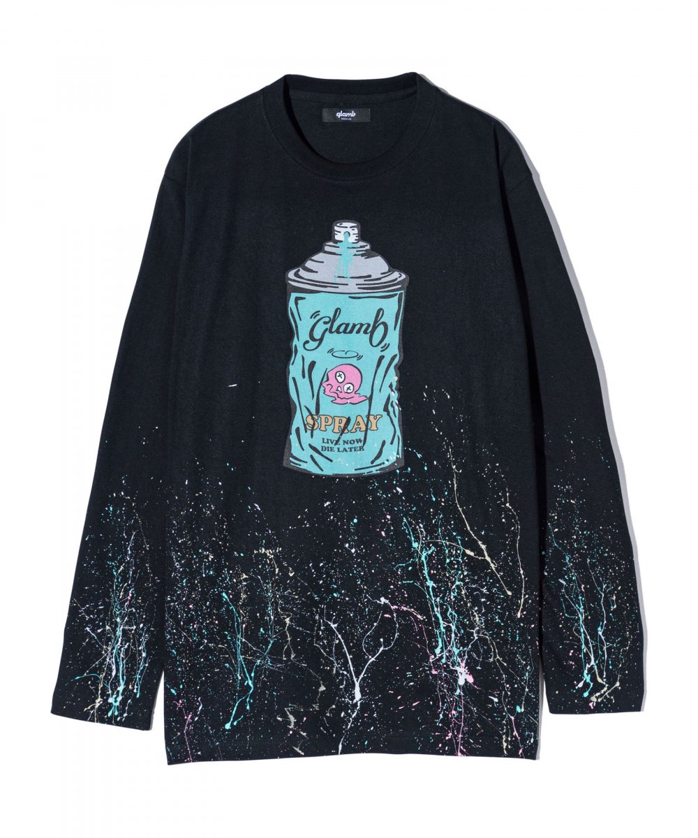 glamb [グラム] Spray Long Sleeves T-Shirt＜スプレーロングスリーブTシャツ＞ GB0324/CS08 2024AW  BLACK