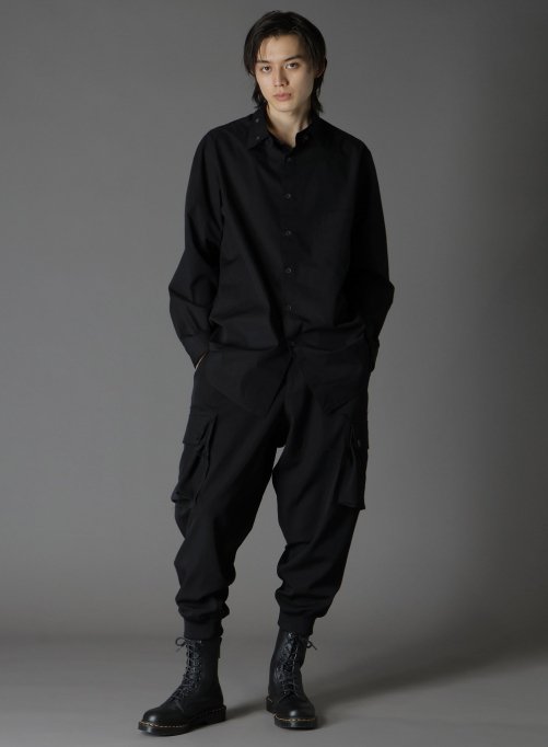 Ground Y/グラウンドワイ COTTON BROAD CLOTH SPARE COLLAR STANDARD BIG SHIRT/スペア カラーシャツ GO-B11-001-2-03 2024AW BLACK