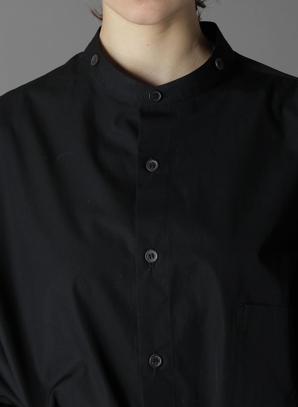 Ground Y/グラウンドワイ COTTON BROAD CLOTH SPARE COLLAR STANDARD BIG SHIRT/スペア カラーシャツ GO-B11-001-2-03 2024AW BLACK