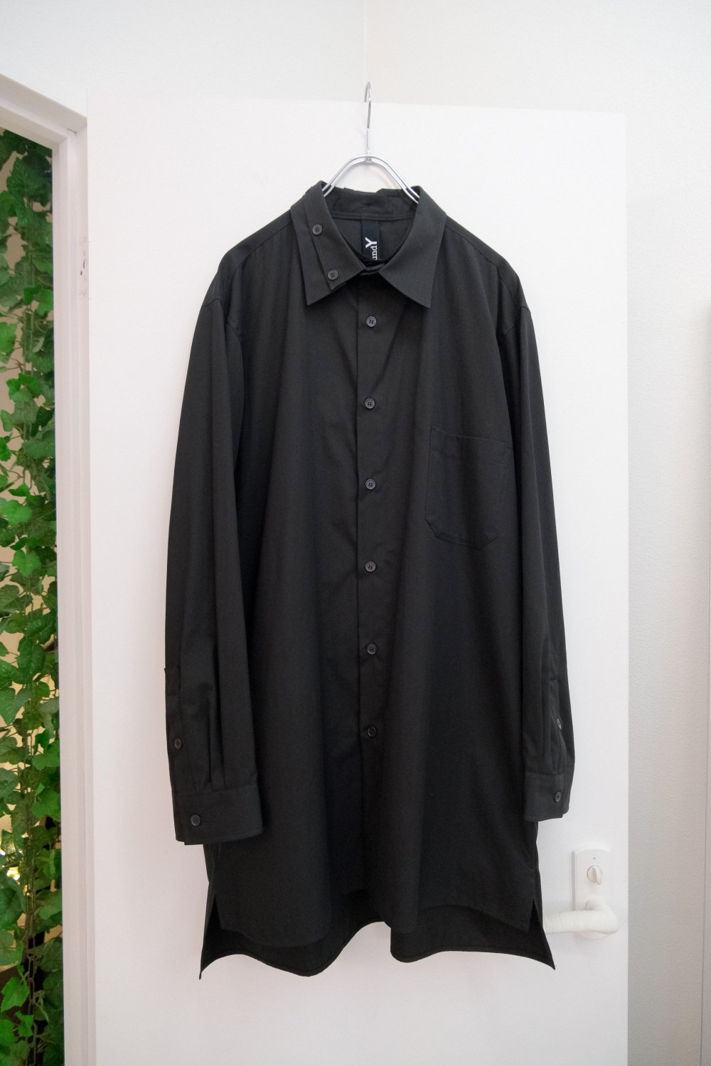 Ground Y/グラウンドワイ COTTON BROAD CLOTH SPARE COLLAR STANDARD BIG SHIRT/スペア カラーシャツ GO-B11-001-2-03 2024AW BLACK