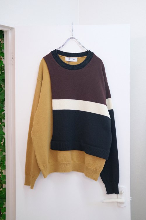 CULLNI [クルニ] Layerd Pullover Knit＜レイヤードプルオーバーニット＞ 24-AW-045 2024秋冬 CAMEL  MULTI