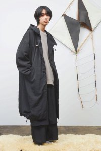 LAD MUSICIAN [ラッドミュージシャン] WOOL GABARDINE ASYMMETRY CULOTTE PANTS ＜ウールギャバ  アシンメトリーキュロットパンツ＞ 2219-555 ブラック