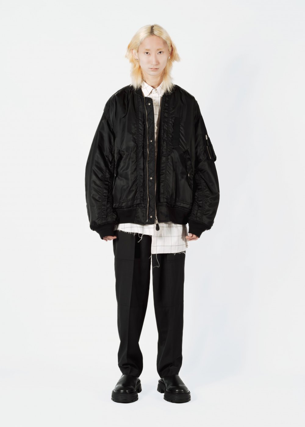 WIZZARD [ウィザード] 2WAY LEATHER REVERSIBLE MA-1 BOMBER BLOUSON＜レザーリバーシブルボンバージャケット＞  W24AW-BL020 24AW/24秋冬 BLACK×BLACK