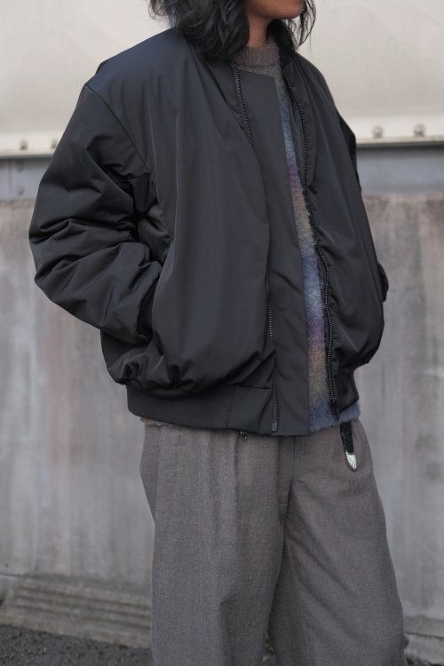 LAD MUSICIAN [ラッドミュージシャン] SOLOTEX TWILL MA-1 BLOUSON＜ソロテックスツイルミリタリージャケット＞  2224-353 24AW/24秋冬 BLACK