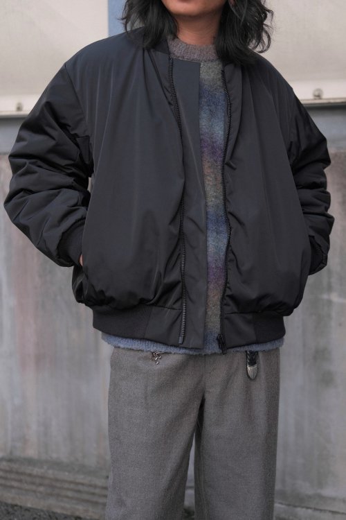 LAD MUSICIAN [ラッドミュージシャン] SOLOTEX TWILL MA-1 BLOUSON＜ソロテックスツイルミリタリージャケット＞  2224-353 24AW/24秋冬 BLACK