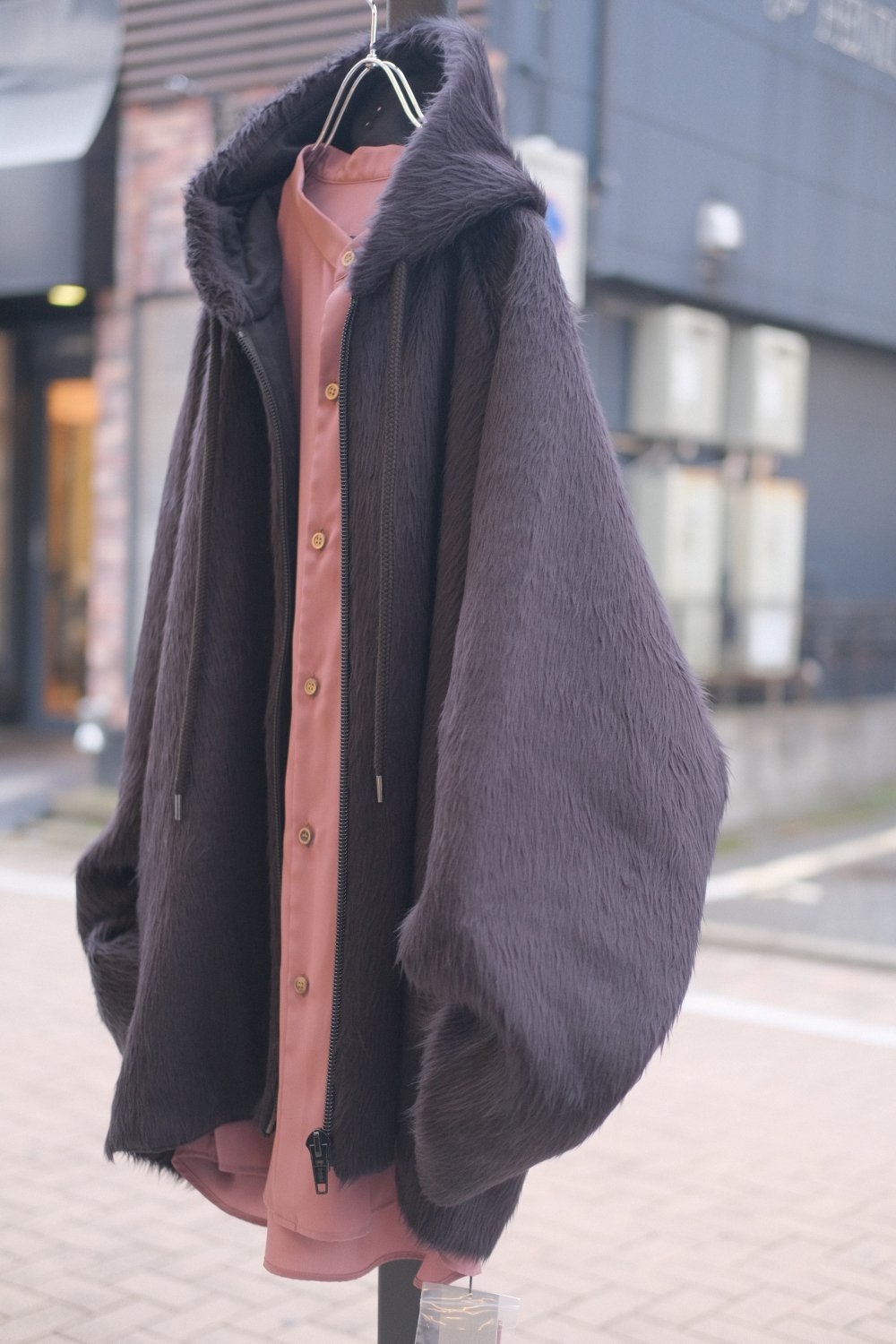 LAD MUSICIAN [ラッドミュージシャン] SHAGGY SWEAT ZIPUP PARKA＜シャギースウェットジップアップパーカー＞  2224-602 24AW/24秋冬 BLACK