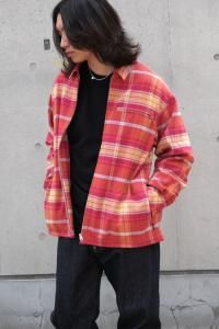 <img class='new_mark_img1' src='https://img.shop-pro.jp/img/new/icons2.gif' style='border:none;display:inline;margin:0px;padding:0px;width:auto;' />CHALLENGER/󥸥㡼 PLAID ZIP UP SHIRT/ĥ֥륾 CLG-SH 025-001 2025SS RED
