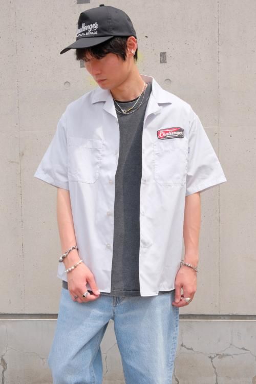 や*く様 L グレー CHALLENGER S/S PATCHED WORK S S/S PATCHED WORK SHIRT【GRAY】｜CHALLENGER｜MELTING POT