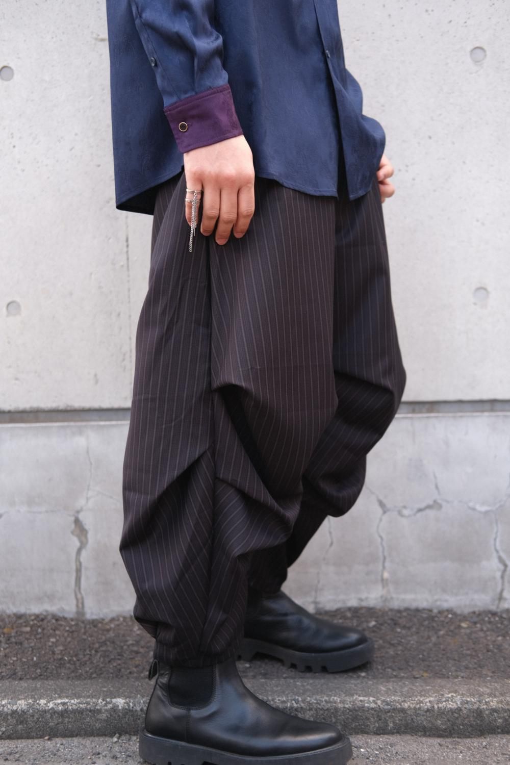 glamb/グラム Irregular Tuck Wide Slacks Pants/イレギュラー