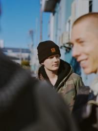 <img class='new_mark_img1' src='https://img.shop-pro.jp/img/new/icons2.gif' style='border:none;display:inline;margin:0px;padding:0px;width:auto;' />JieDa  LEATHER PATCH KNIT CAP 쥶ѥå˥åȥå Jie-25W-GD16 2025AW BLACK