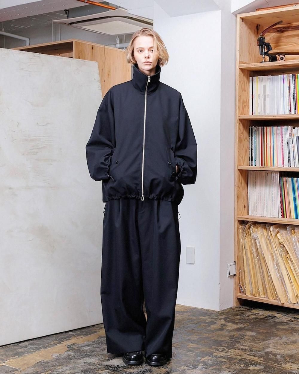 VOAAOV ギャバジンスリットワイドカットソー 前後2WAY】シアーストライプジャージ カットソー（72-21EI05-204