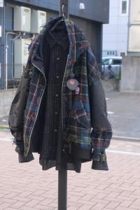 <img class='new_mark_img1' src='https://img.shop-pro.jp/img/new/icons2.gif' style='border:none;display:inline;margin:0px;padding:0px;width:auto;' />STOF ȥ FRINGE WOOL MIX HOODED BLOUSON ե󥸥ѡ֥륾 SF25AW-02 2025 BLACK CHECK