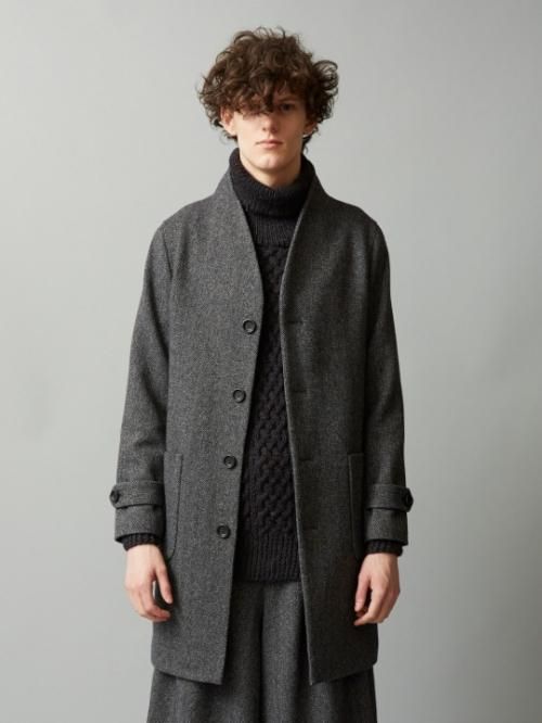 TROVE / LASSE COAT＜ノーカラーコート＞ # ミックスチャコール - 群馬