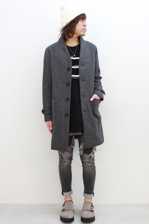 TROVE / LASSE COAT＜ノーカラーコート＞ # ミックスチャコール - 群馬 