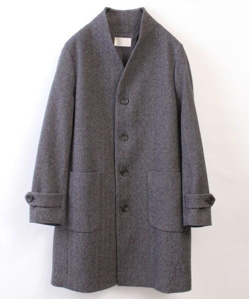 TROVE / LASSE COAT＜ノーカラーコート＞ # ミックスチャコール - 群馬