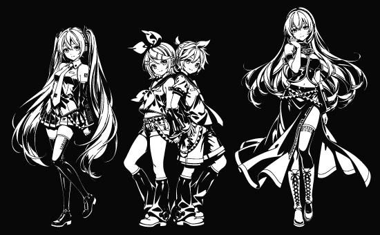 サイズ比較 VOCALOID ボーカロイド 初音ミク カッティングステッカー