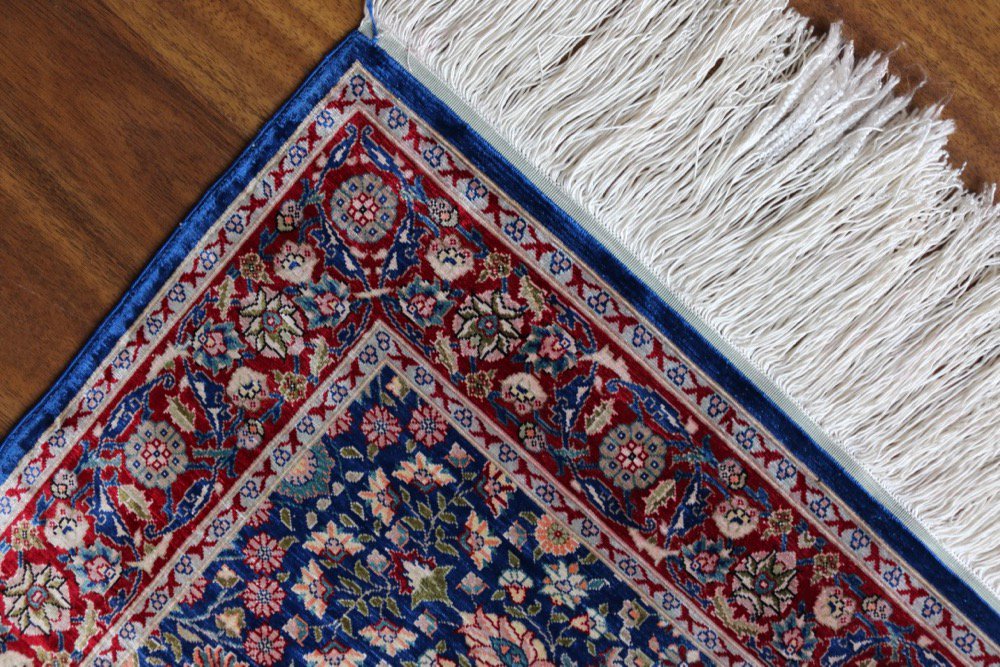 ヘレケ絨毯 シルク100% 七つの山の花 約83x63cm - Anatolian Concept 