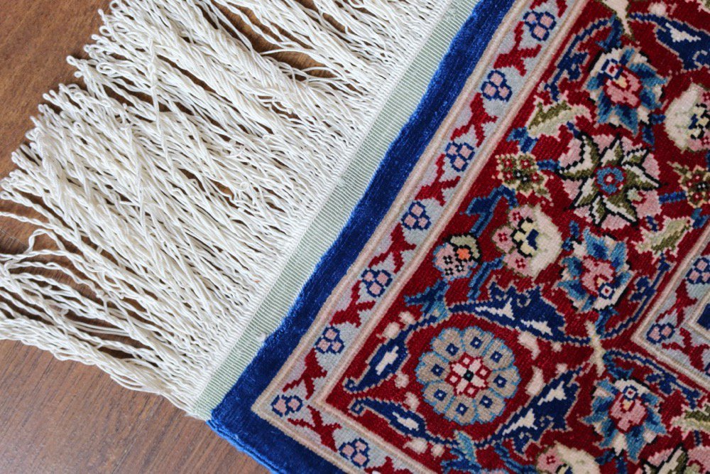 ヘレケ絨毯 シルク100% 七つの山の花 約83x63cm - Anatolian Concept 