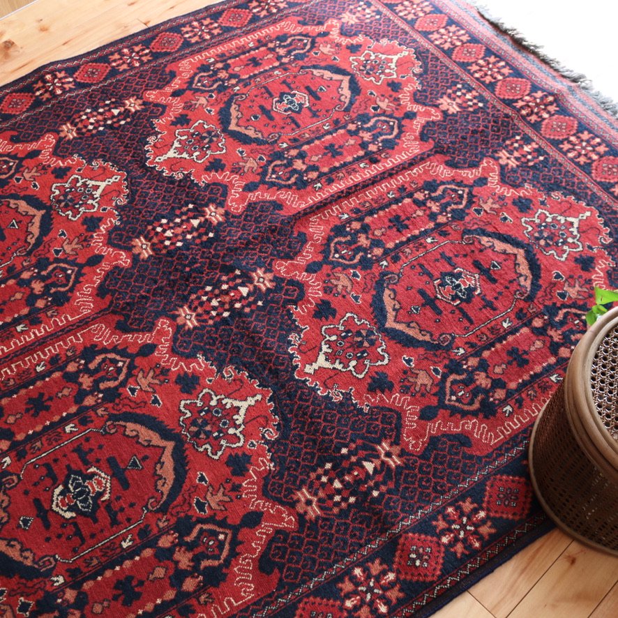 65％以上節約-62x47cm 手織り ヴィン•テージ 絨毯 アフガン ペルシャ