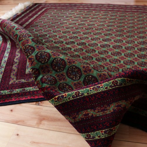 【Reserved】アフガン最高級絨毯ホジャロシュナイ　グリーン！209x148