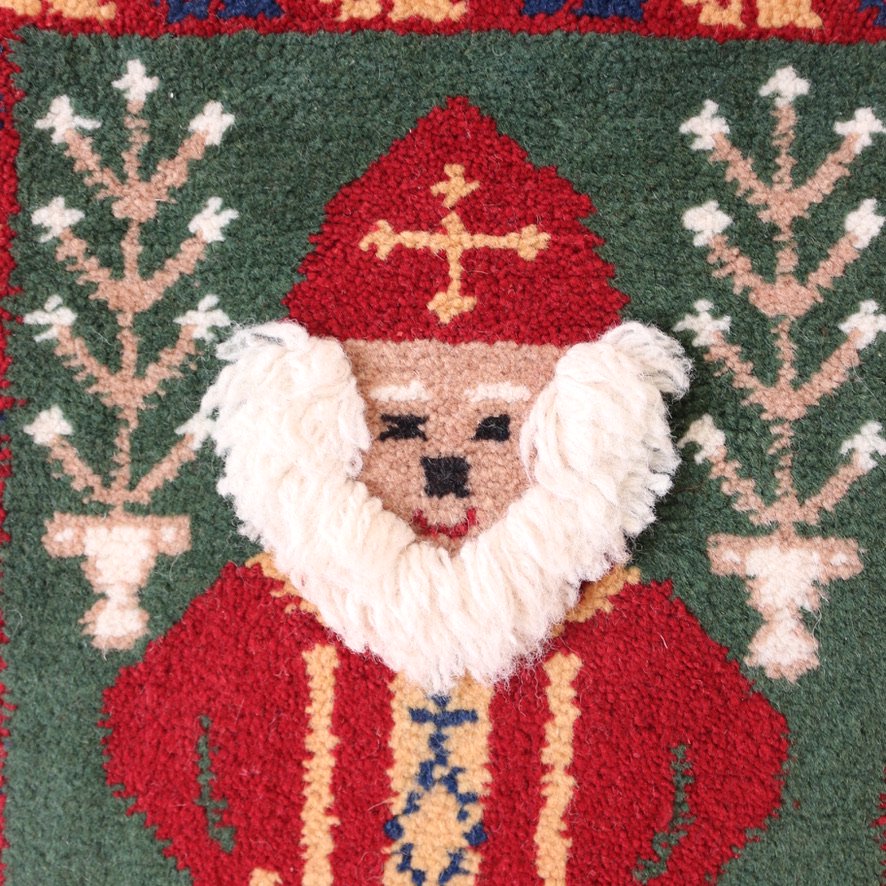 トルコ手織り絨毯 サンタクロース　ノエルババ 　ウインク