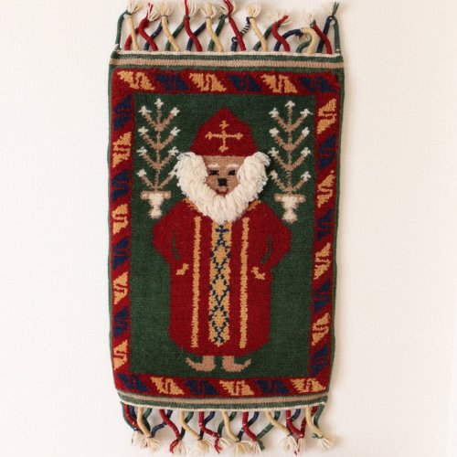 トルコ手織り絨毯 サンタクロース　ノエルババ 　ウインク