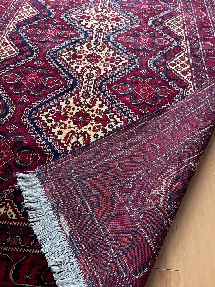 アフガン絨毯 美しく細密なビリジック 約214x153cm - Anatolian 