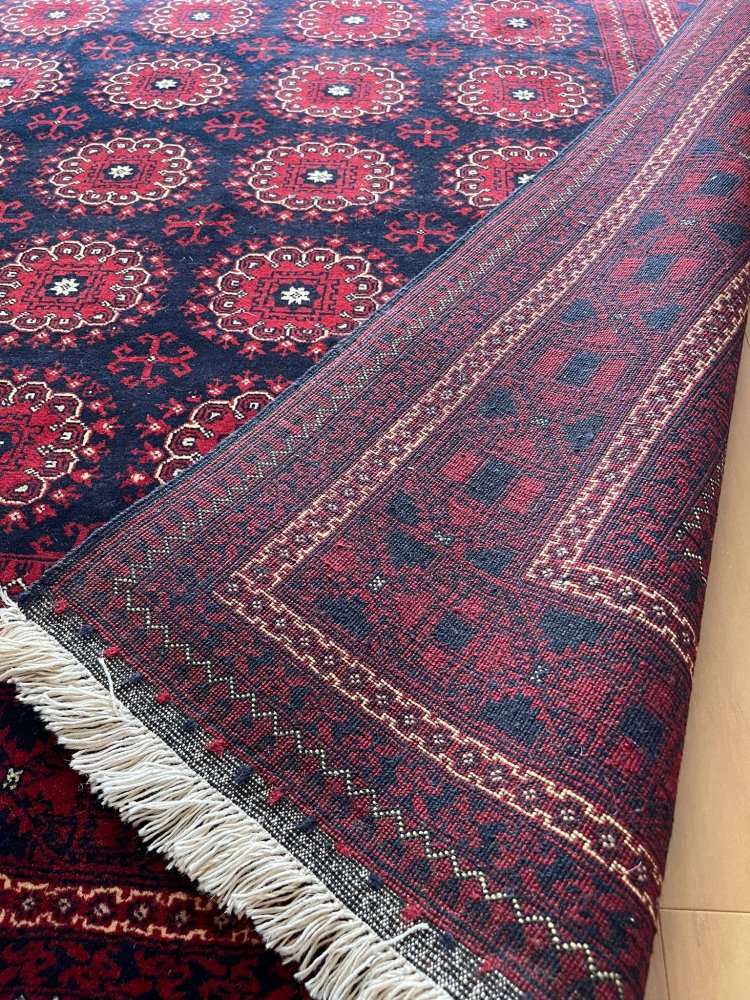 艶と柔らかさのアフガン絨毯 ビリジック 124×94㎝