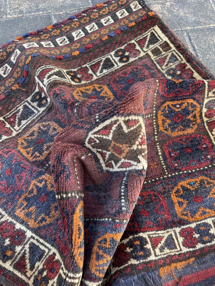 遊牧民のバッグフェイス　バルーチ　 83x85 - Anatolian Concept Old&New 手織ラグセレクトショップ