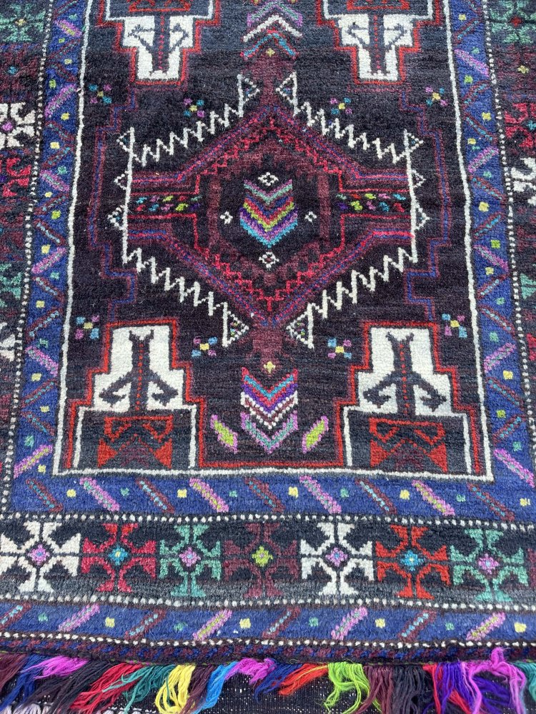 遊牧民のバッグフェイス ティムーリ バルーチ 52x42 Vintage Rug - ラグ