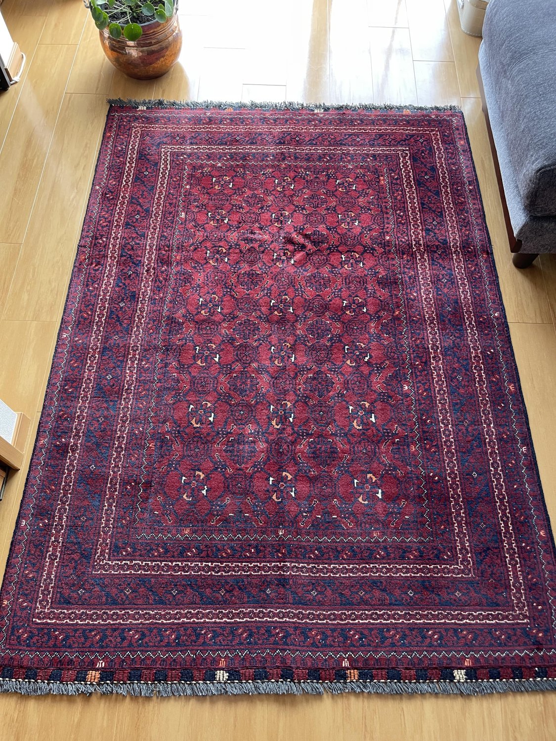 アフガン絨毯　上品なクンドゥズ　170x122cm