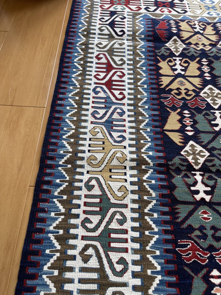 緻密な織りのキリム 老舗工房による天然染料 約i 137x93cm - Anatolian 
