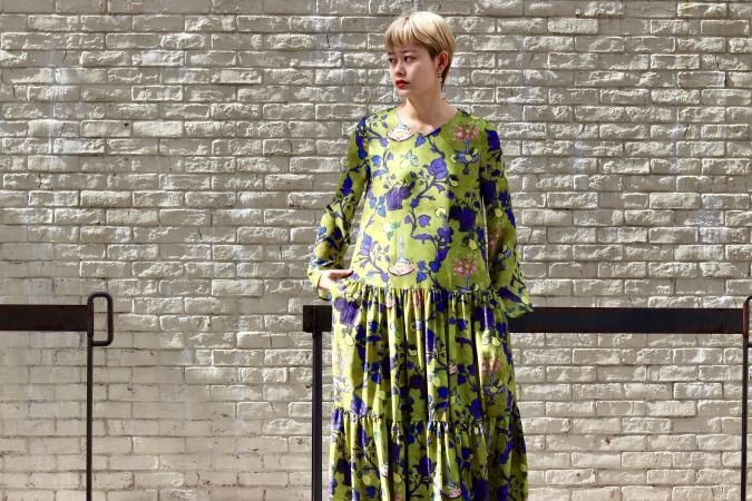 BELPER（ベルパー）のORIGINAL PRINT TIERED DRESS-YEL（ドレス