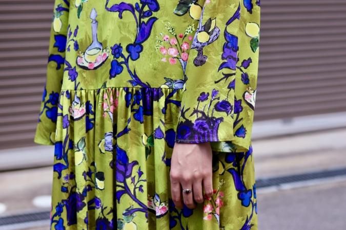BELPER（ベルパー）のORIGINAL PRINT TIERED DRESS-YEL（ドレス