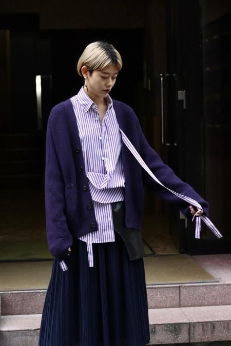 syu homme  フェイクサスペンダー　ストライプシャツ SYU.HOMME/FEMM（シュウ オム フェム）のFake suspender Shirts