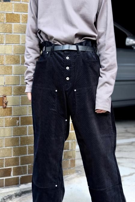 SUGARHILL（シュガーヒル）のDouble knee Corduroy pants-BLKの