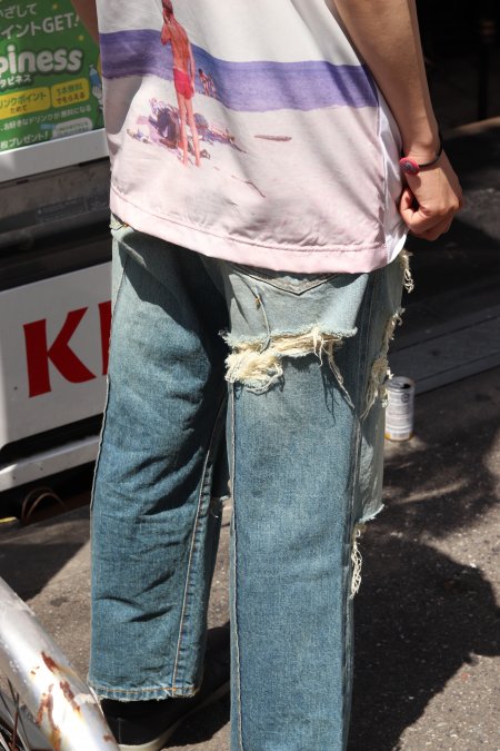 エントリー最大P14倍以上 SUGARHILL LOOSE THREAD FADED DENIM PANTS