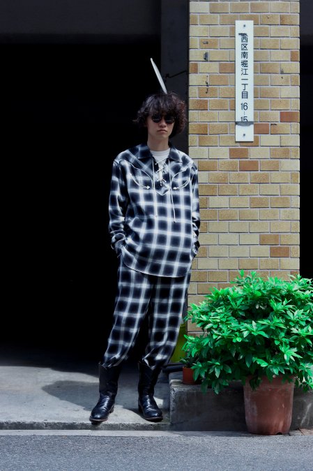 JOHN MASON SMITH（ジョンメイソンスミス）のPAJAMA PANTS CHECK-BLACK