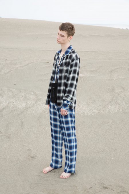 JOHN MASON SMITH（ジョンメイソンスミス）のPAJAMA PANTS CHECK-BLACK