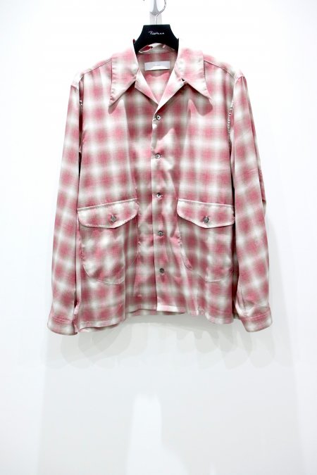 SUGARHILL（シュガーヒル）のOMBRE OPENCOLLARED SHIRT-RED（オープン