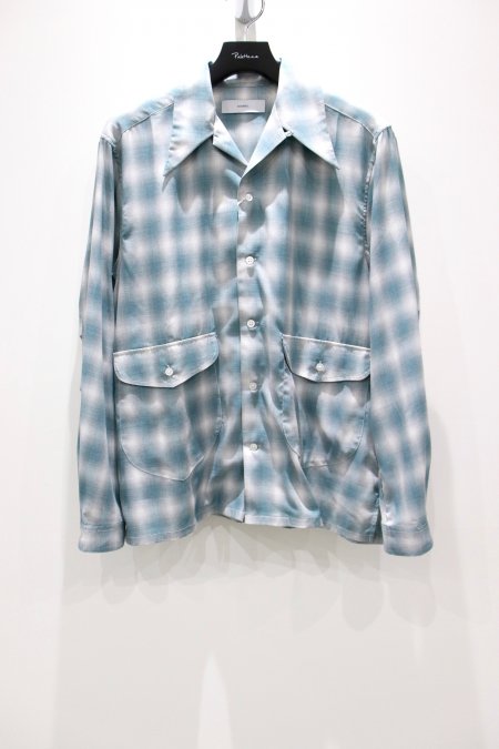 SUGARHILL（シュガーヒル）のOMBRE OPENCOLLARED SHIRT-GREEN