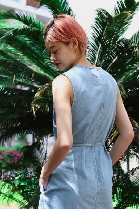 BELPER（ベルパー）のDENIM DRESS-INDIGO（デニムドレス